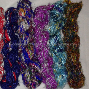 handmade recycled multi colored banana silk yarns available in 100 gram skeins suitable for yarn stores