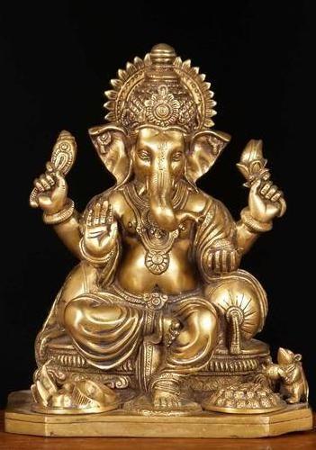 custom made hand carved brass statues with ganesha theme ideal for home decoration stores for resale