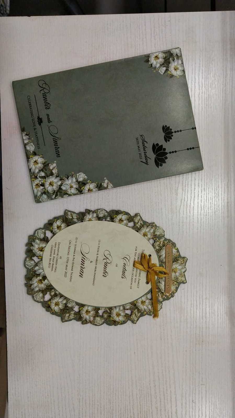 custom made elephant themed wedding invitation cards with 3  inserts available with custom text printing ideal for resale