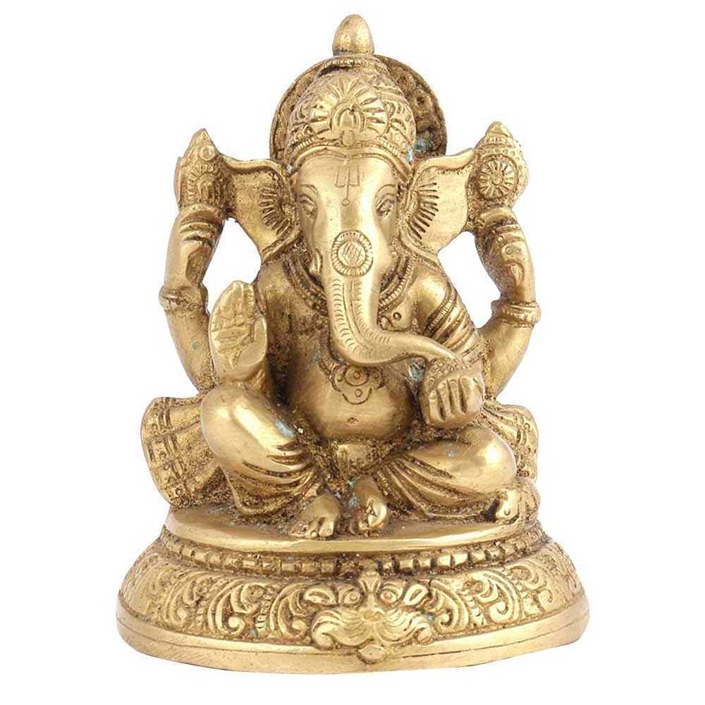 custom made hand carved brass statues with ganesha theme ideal for home decoration stores for resale