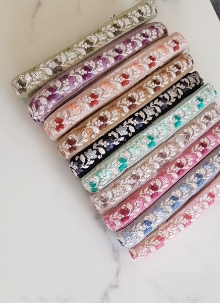 custom made embroidered floral ribbons in rolls of 9 meters ideal for garment designers and clothing stores