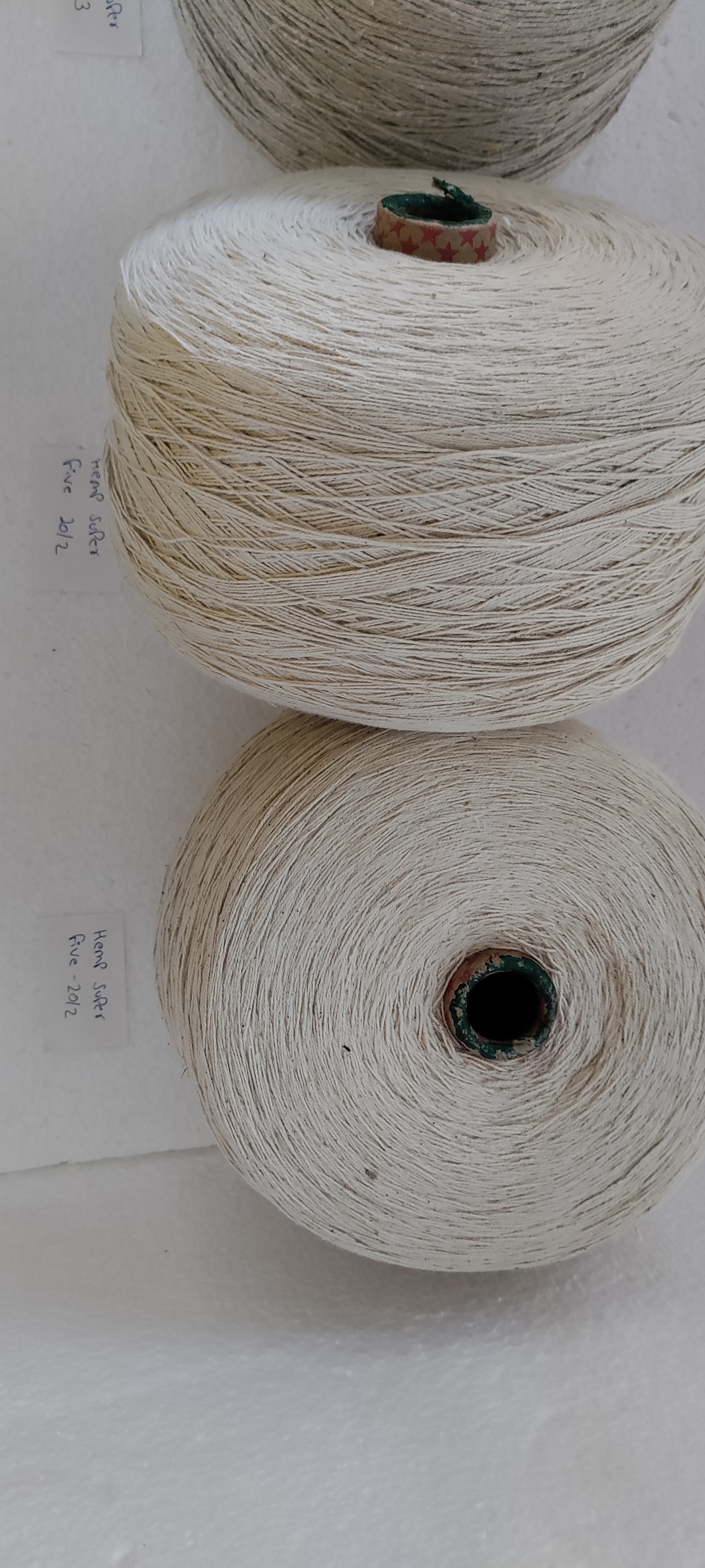 custom made natural super fine hemp yarn in counts 20/1, 30/1 and 40/1  NM ideal for resale by yarn resellers