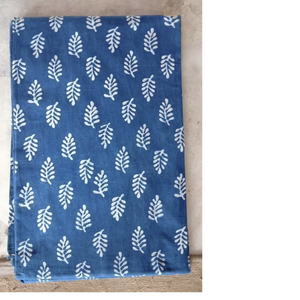 block printed indigo blue cotton fabrics in assorted designs for home textile and clothing designers