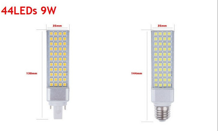 E27 G24 G23 led bulb 5W 7W 9W 11W 13W 15W highlight 85-265V SMD5050 side lighting horizontal plug light source lamp