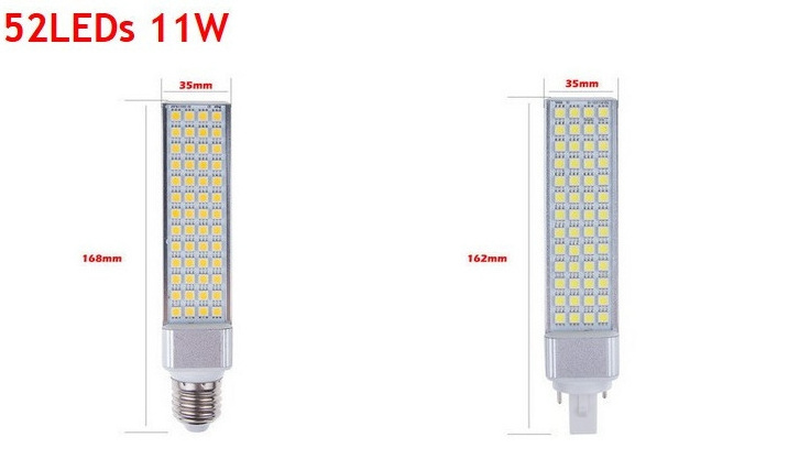 E27 G24 G23 led bulb 5W 7W 9W 11W 13W 15W highlight 85-265V SMD5050 side lighting horizontal plug light source lamp