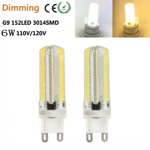 LED GY6.35 E11 E12 E14 E17 BA15 G4 G9 G8  6W crystal light SMD3014-152 corn bulb 6W 110 240V Dimming silicone lamp