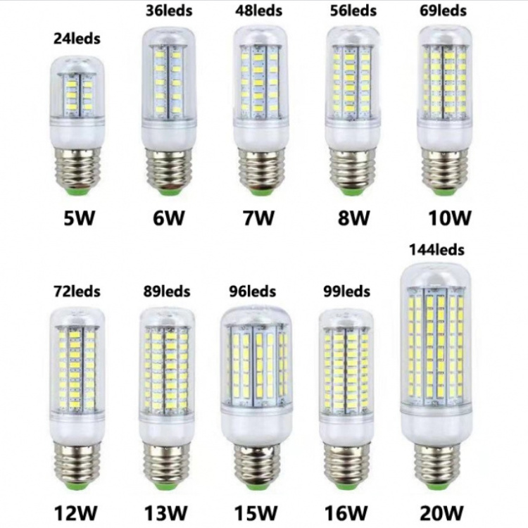 LED Corn Lamp 12V 85V-265V Candle Energy Saving Bulb Light E27 G9 E14 B22 E12 GU10 5 6 7 8 10 12 15 16 20W 80 ABS LED 5736 SMD