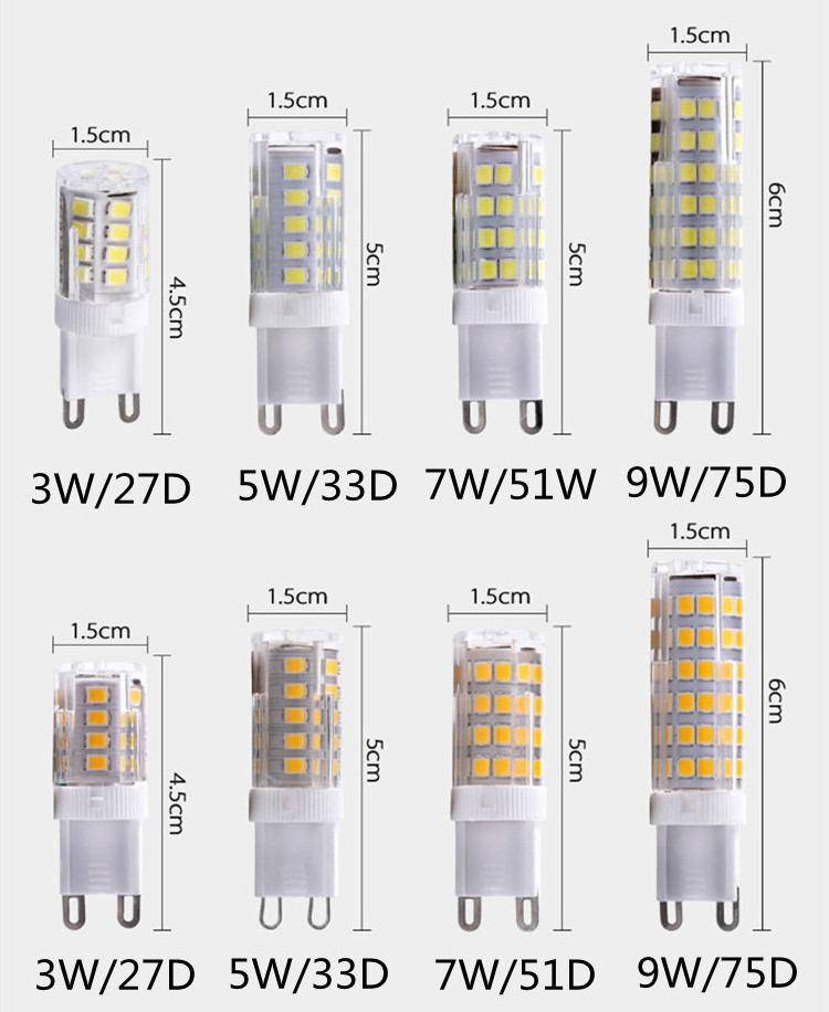 2109 New arriver  LED corn lamp bulb  85V-265V lights energy saving light  G9 lighting  candle smd2835 white  cool