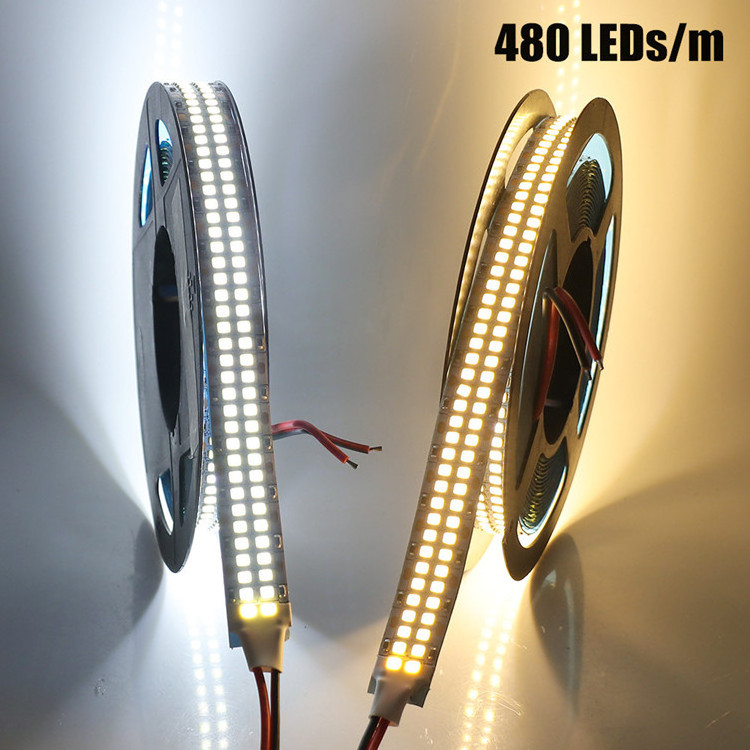 360 Lights Super Bright Voltage Flexible Lighting Bar PVC Smd 2835 Soft Light Led Strip Three Double Row 480 120 240 LED 12V 24V