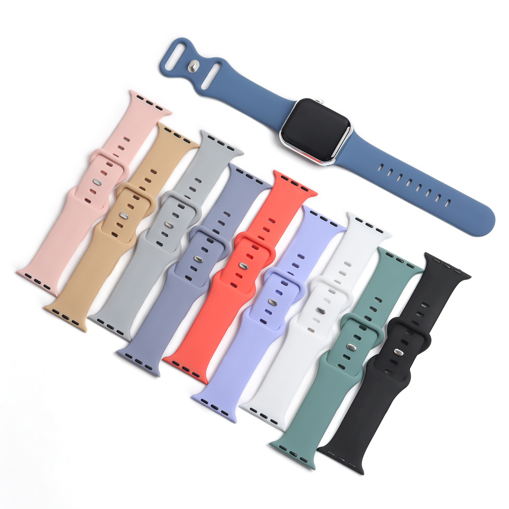 Hot Sale Smart Silicone Watch Strap 38/40/41/42/44/45/49mm Adjustable Soft Watch Bracelet Sport Waterproof Smart Watch Band