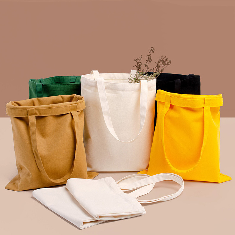 Foldable Eco-Friendly Choice 12oz Custom 100% Cotton Canvas Recycled Bag Shipping Bags Woman Large Canvas Tote Bags