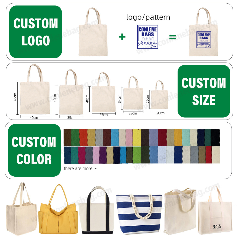 Foldable Eco-Friendly Choice 12oz Custom 100% Cotton Canvas Recycled Bag Shipping Bags Woman Large Canvas Tote Bags