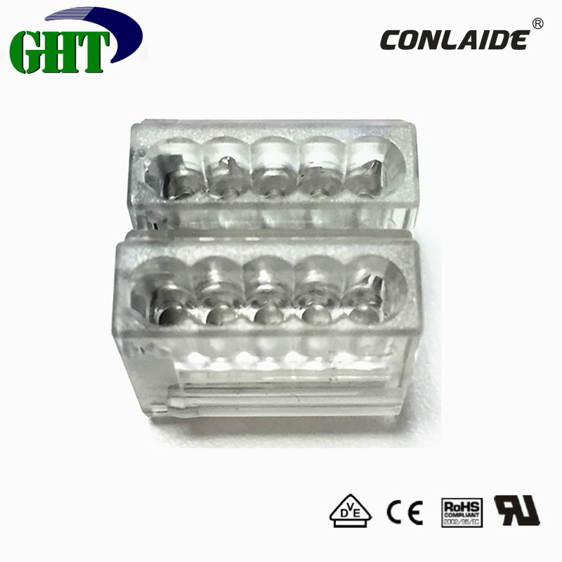 Transparent 5 Pin Electrical Quick Connector For use in Junction box