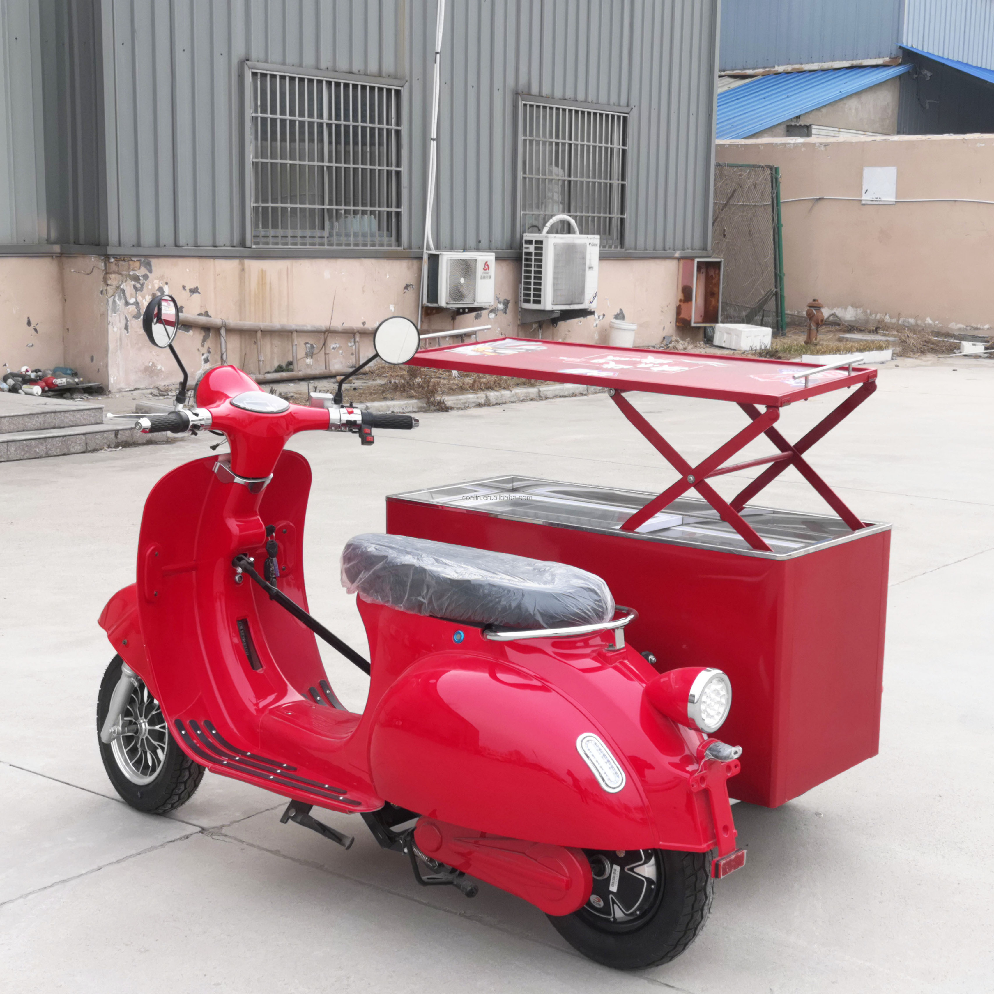 New arrived ice cream motorcycle sidecar electric food cart with motorcycle for sale