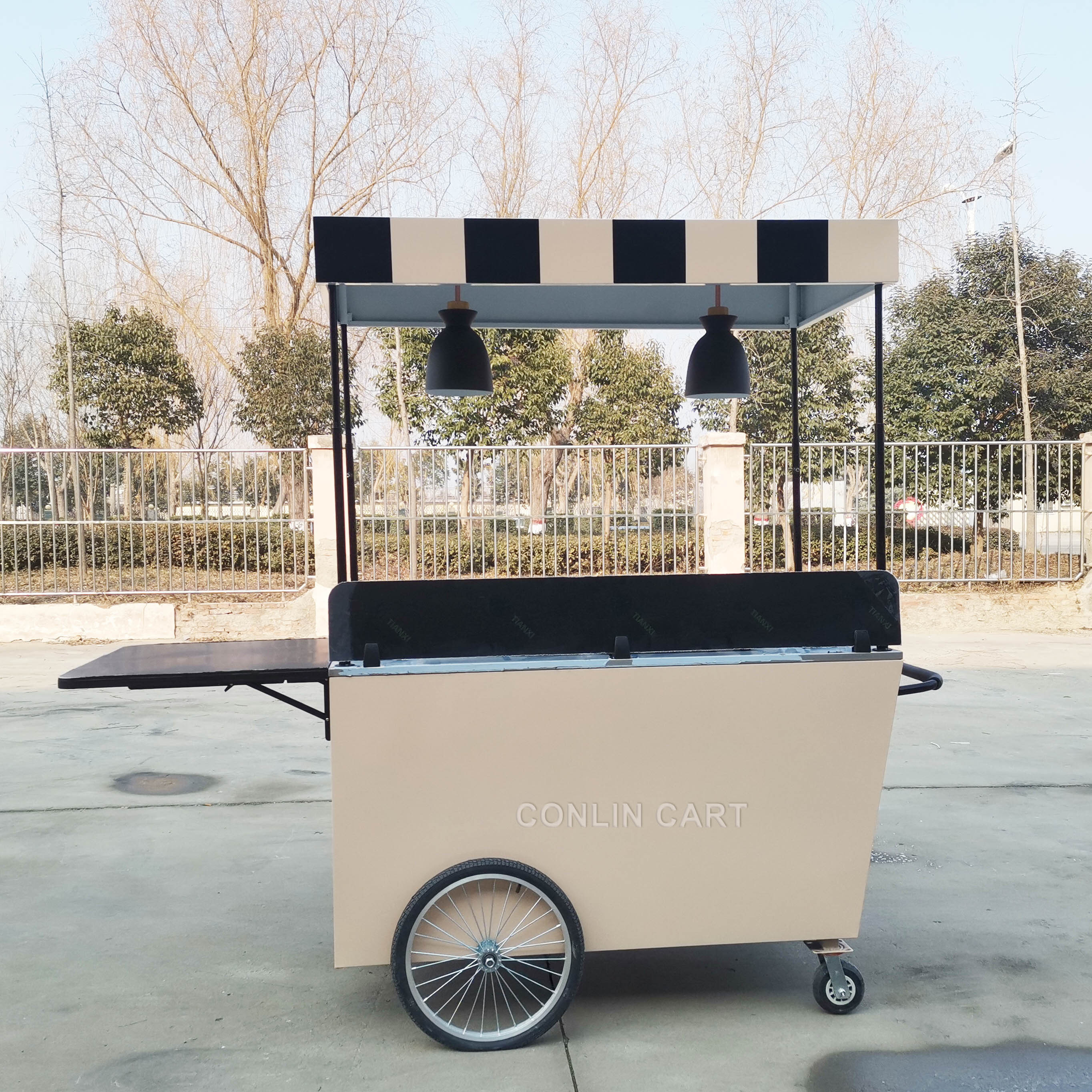 Outside mobile cart crepes stand food stall small business cart