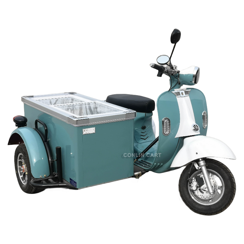 New arrived ice cream motorcycle sidecar electric food cart with motorcycle for sale