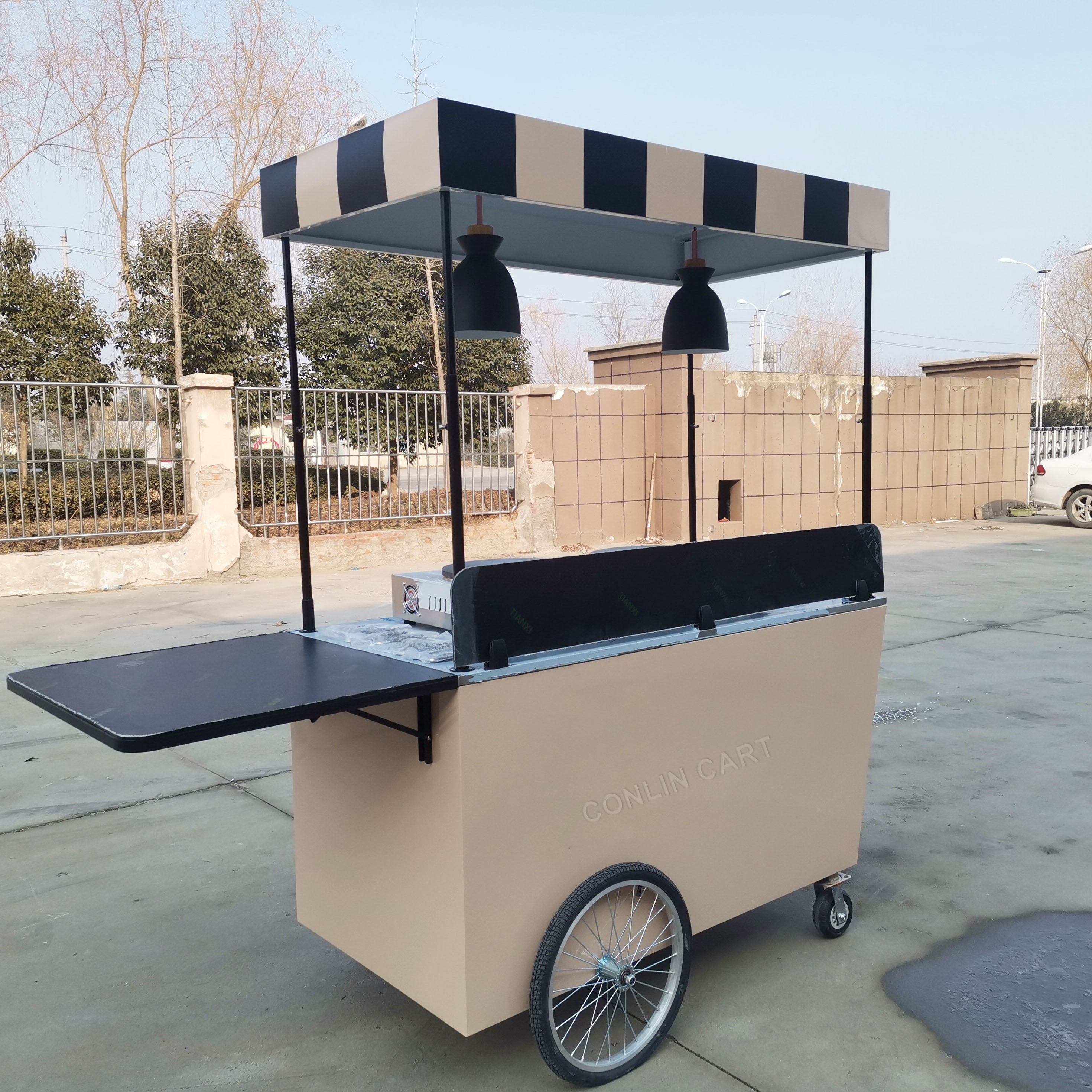 Outside mobile cart crepes stand food stall small business cart