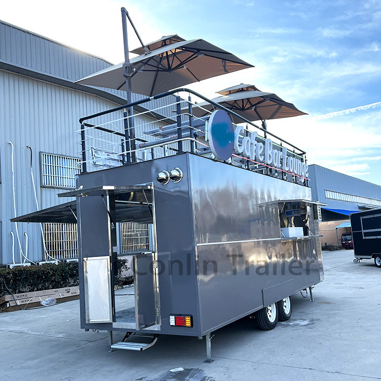 Custom 2 story mobile food truck fabrica de food truck concession stand for sale