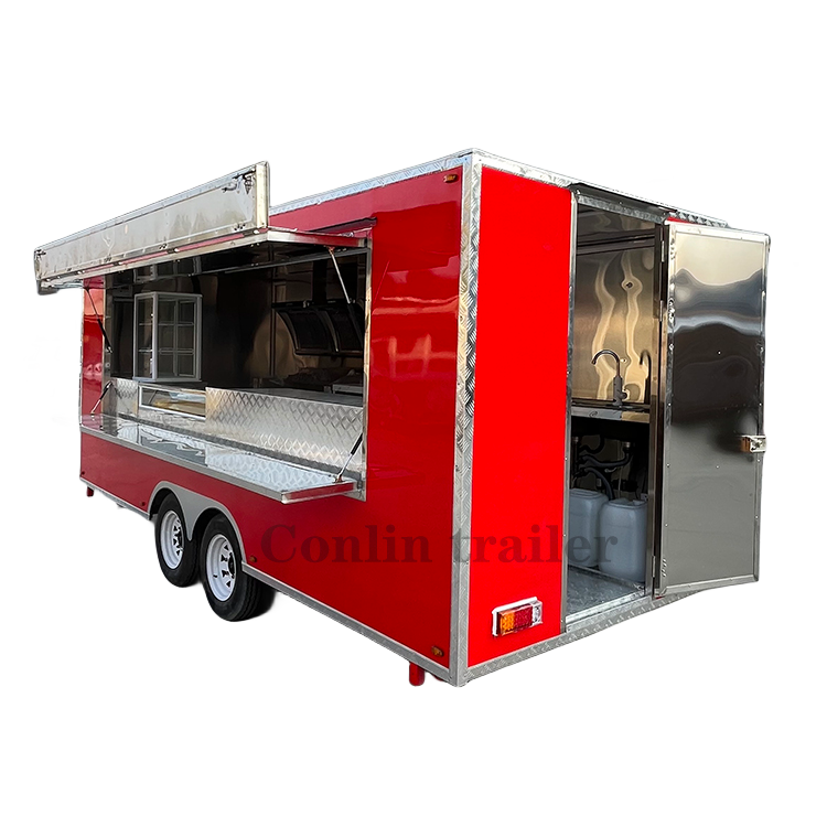 Concession Trailer Food Cart for Small Restaurants Outdoor Dining Cars Retekess Coffee Cart Mobile Food Shop for Sale