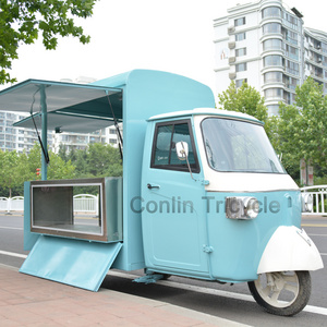 Vintage motorbike ice cream motorcycle 3 wheel electric food van for sale