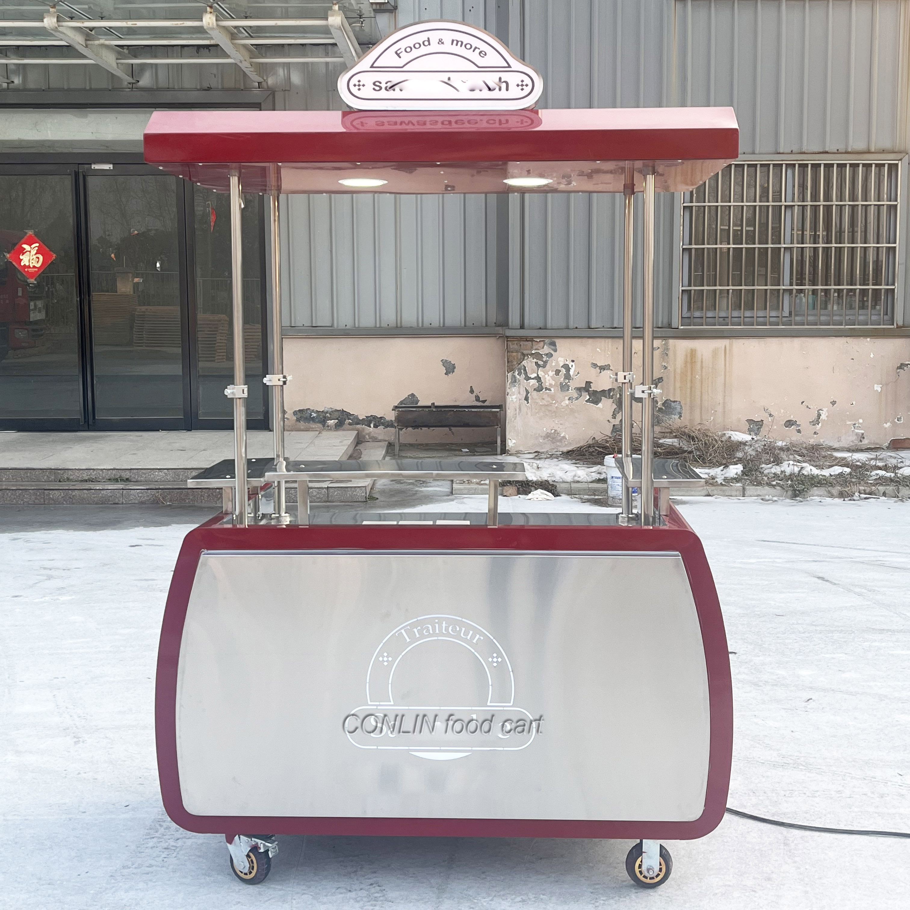 Hot Selling Coffee Cart Mobile Coffee Snack Food Factory Fruit Cart Fruit Stand Cart For Sale