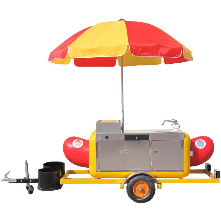 Hot selling street mobile hot dog stand hotdog cart with grill