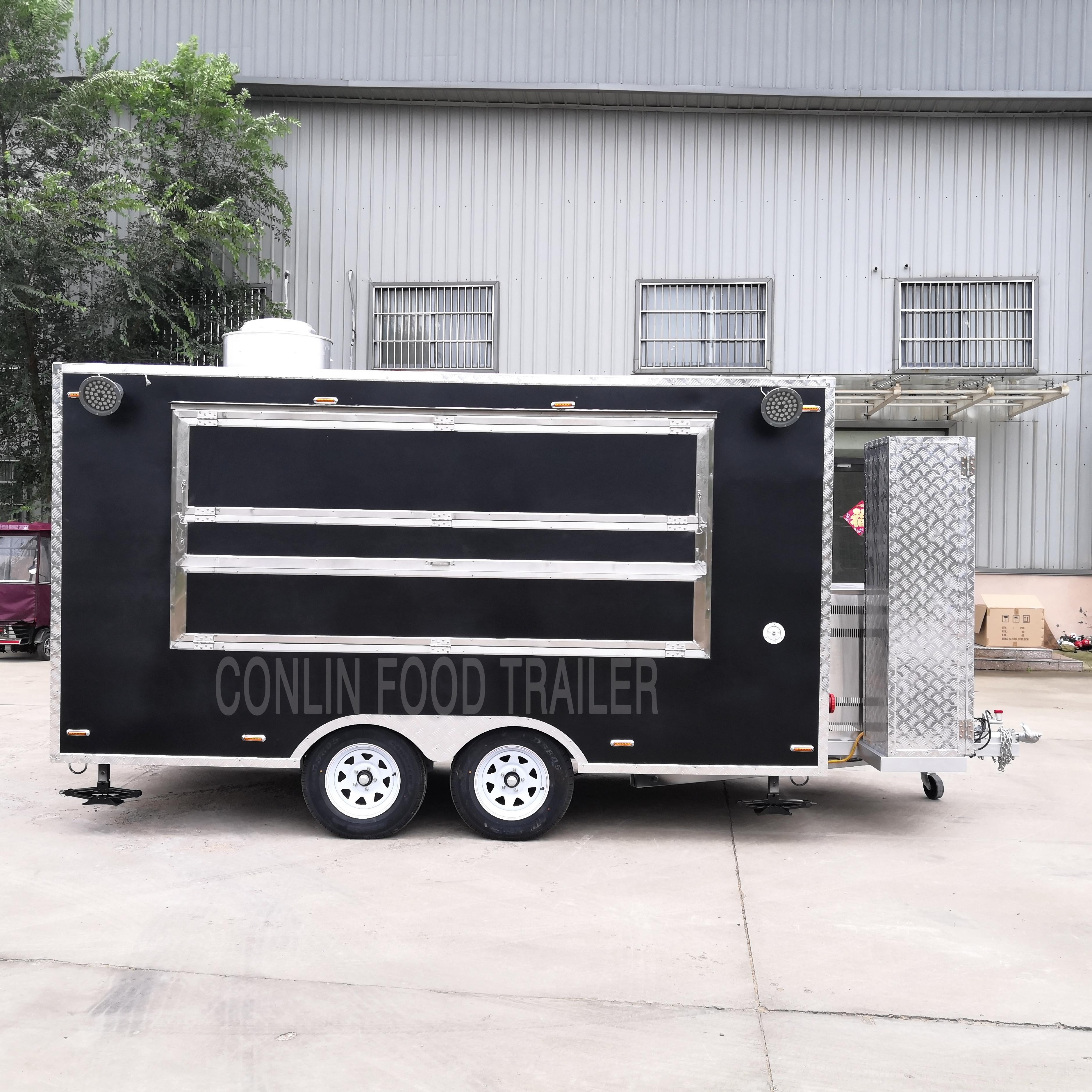 US standard mobile kitchen food trailer fully equipped  13 ft food carts and food trailers for sale