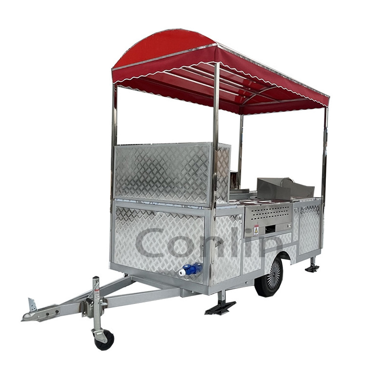 Functional food trucks churros car for hotdogs street food booth for sale