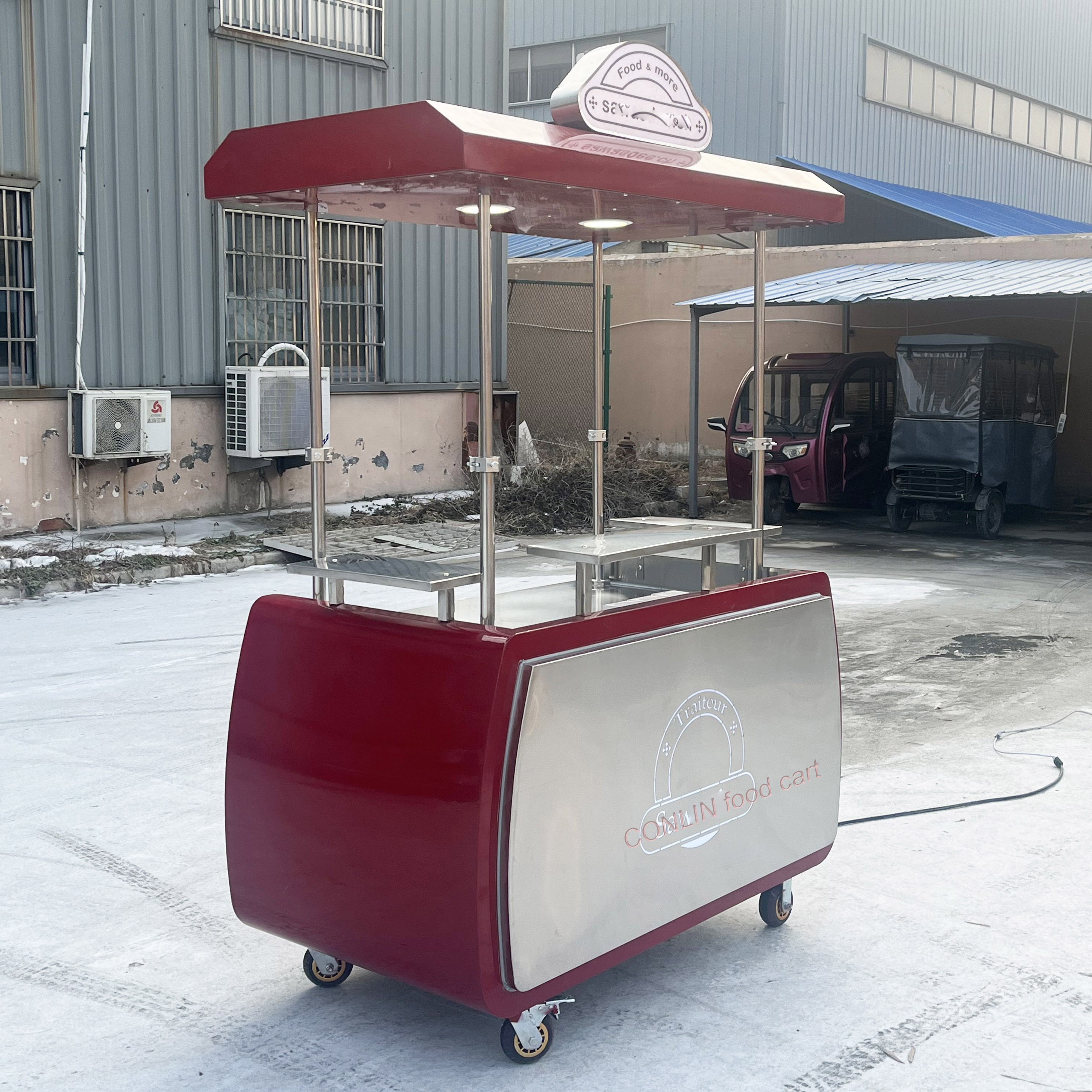 Hot Selling Coffee Cart Mobile Coffee Snack Food Factory Fruit Cart Fruit Stand Cart For Sale