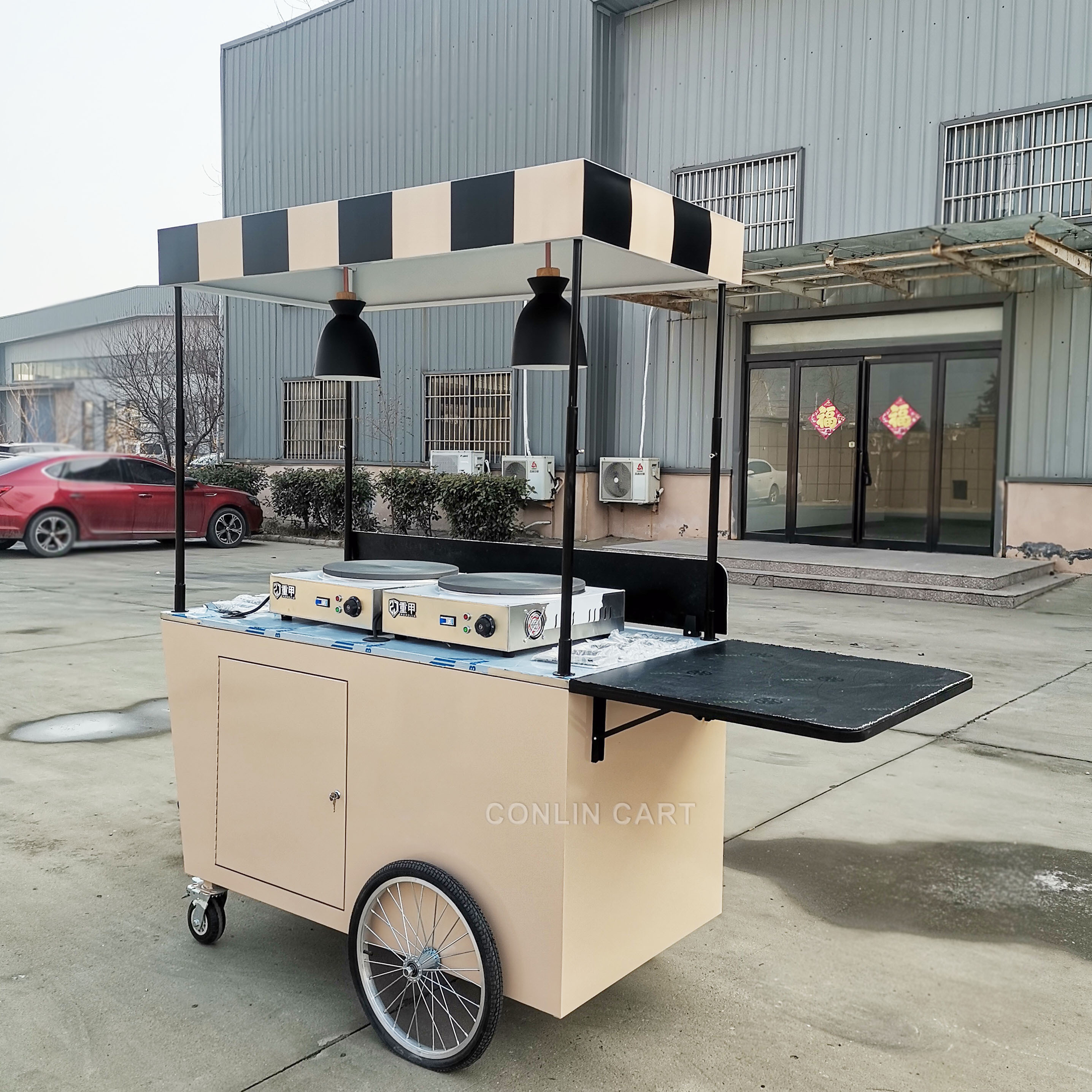 Outside mobile cart crepes stand food stall small business cart