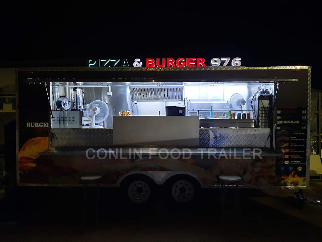 Hot selling mobile shipping container food truck with full kitchen 5m container snacking bar for sale