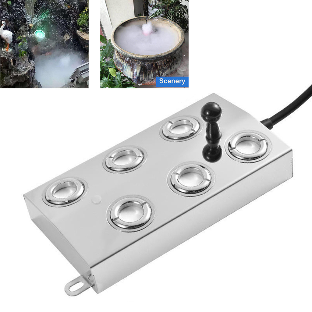 8 Head Ultrasonic Mist Maker Fogger Stainless Steel Humidifier Aeromist Hydroponics Water Fountain Pond Atomizer