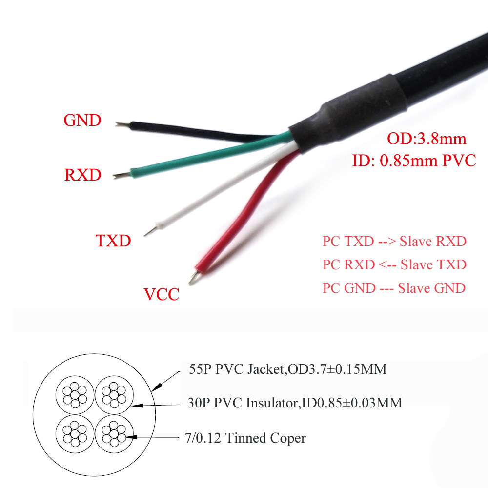 Silicon Labs CP210x USB to UART Bridge Chip CP2102 USB TTL 3V3 WE Wire end Serial Cable