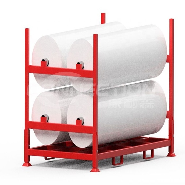 Customized textile industry save space galvanized metal foldable storage fabric rolls pallet rack stacking racks & shelves