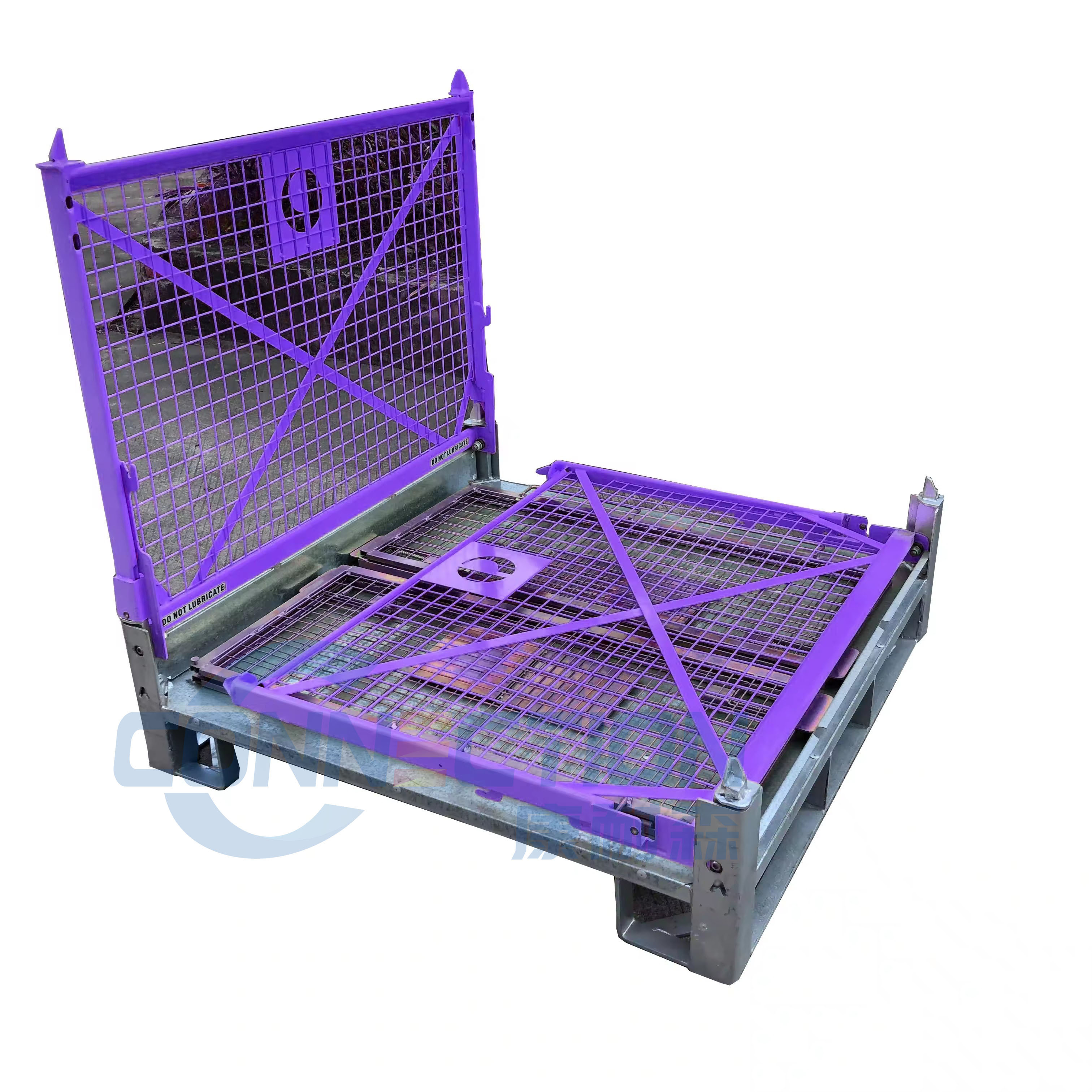 Warehouse Powder Coating Coating Foldable Wire Mesh Storage Cage Steel Pallet Cage Metal Crate For Material Handing Storage