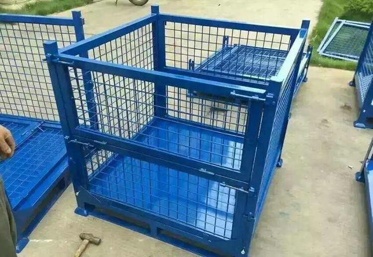 Australian heavy duty stacking folding collapsible steel metal storage pallet wire mesh stillage cage