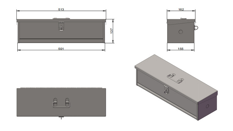 Factory Directly Provide Portable Hand Strong Packing Big Metal Tool Box Double Layers Iro Tool Box