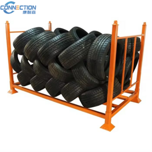 Heavy duty portable logistic stackable pare tire folding storage rack stillage tyre rack