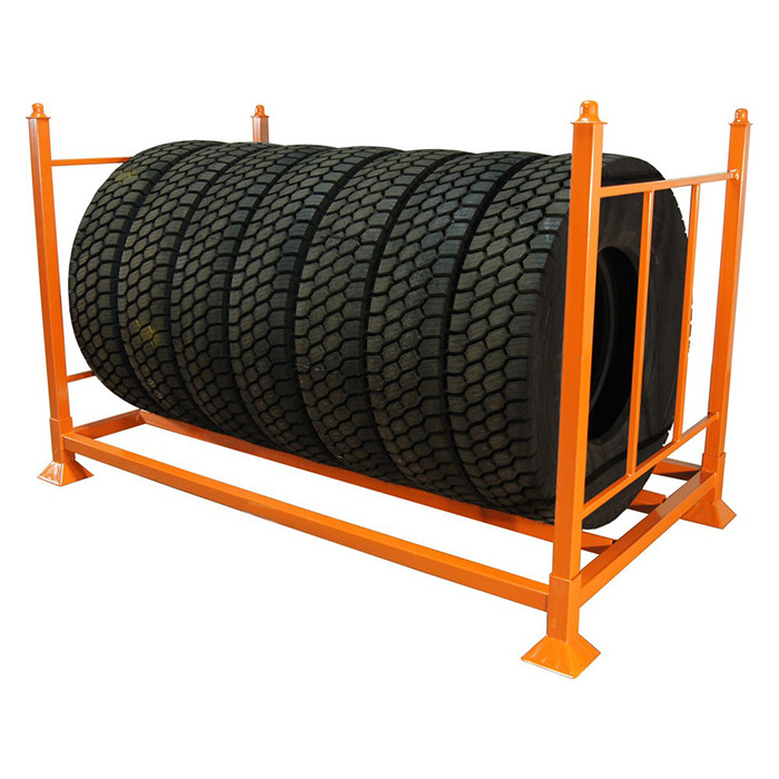 Heavy duty portable logistic stackable pare tire folding storage rack stillage tyre rack