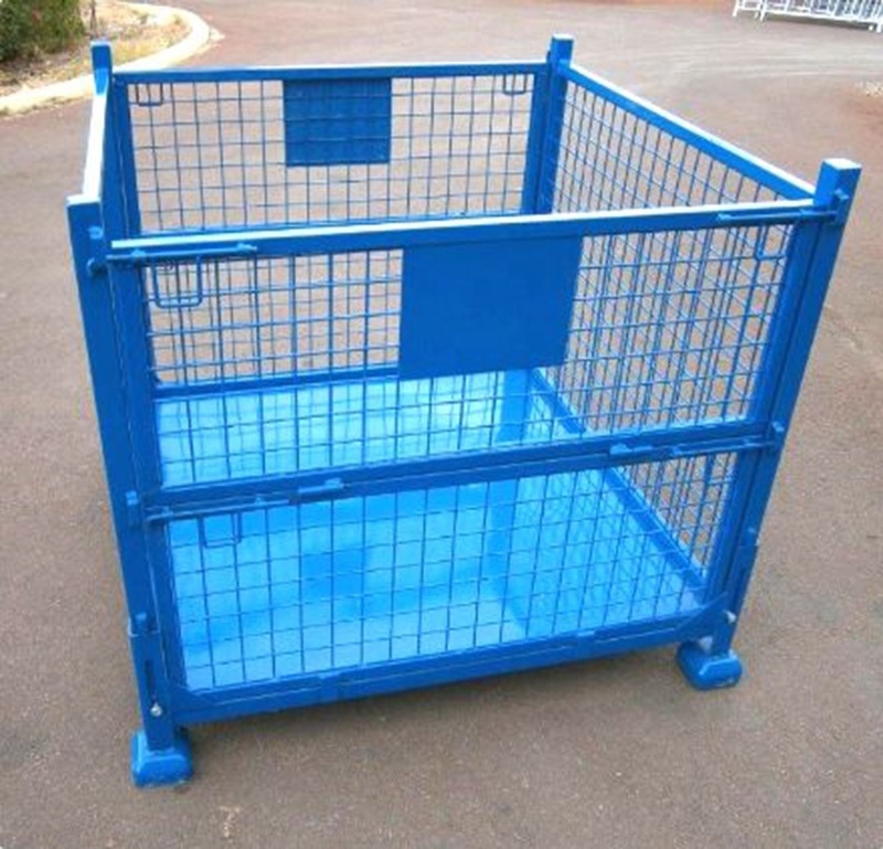 Australian heavy duty stacking folding collapsible steel metal storage pallet wire mesh stillage cage