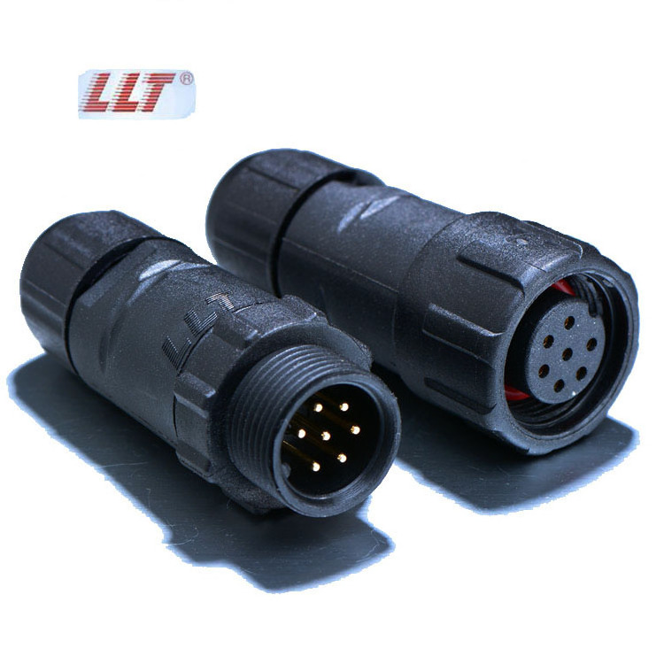 LLT M14 2 3 4 5 6 7 8 9 10 pin screw IP68 waterproof Male Female Docking Connectors Plug and Socket