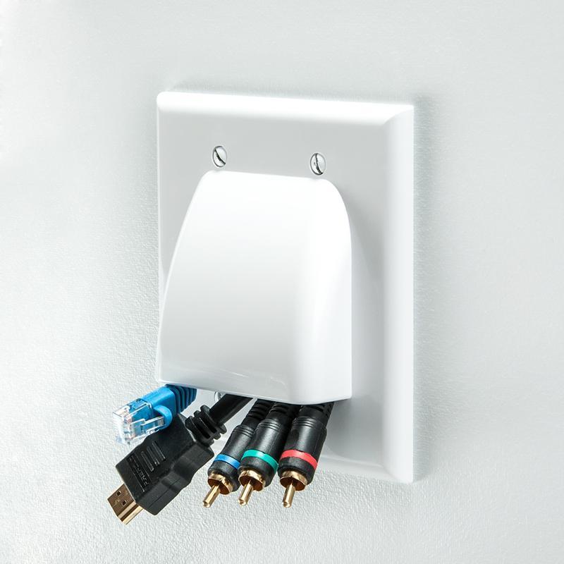 Double Gang Bull Nose  Electrical Outlet Cover US Style Low Recessed Voltage Pass Through Wall Plate