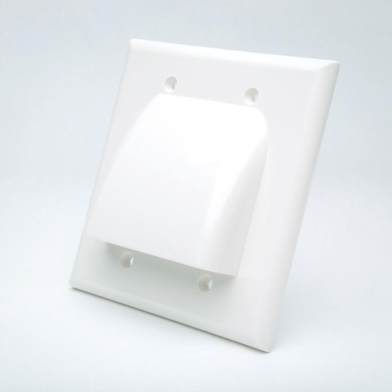 Double Gang Bull Nose  Electrical Outlet Cover US Style Low Recessed Voltage Pass Through Wall Plate