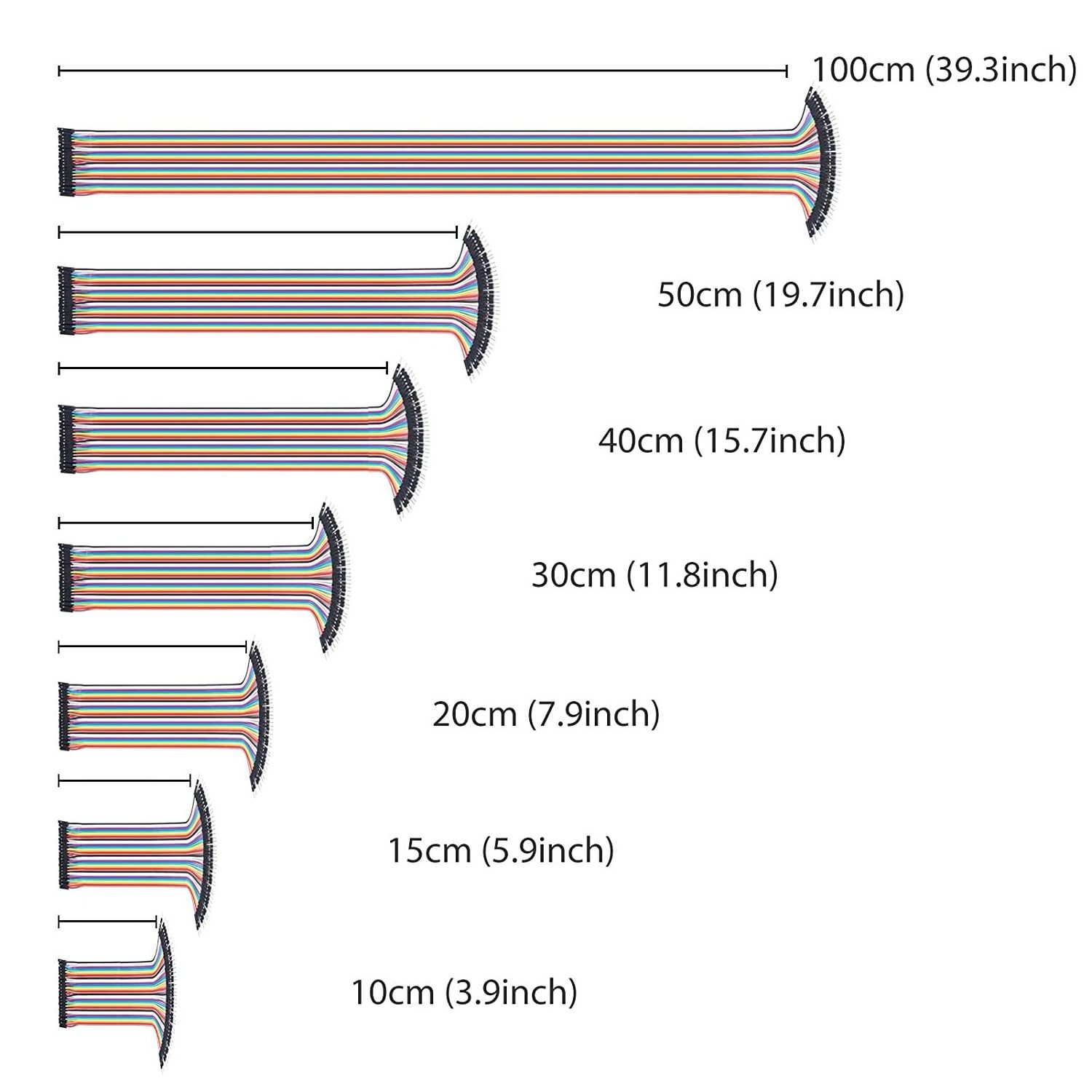 custom dupont 10cm 20cm 30cm 40pin 2.54mm connector 1p cable line female to female male dupont jumper wire