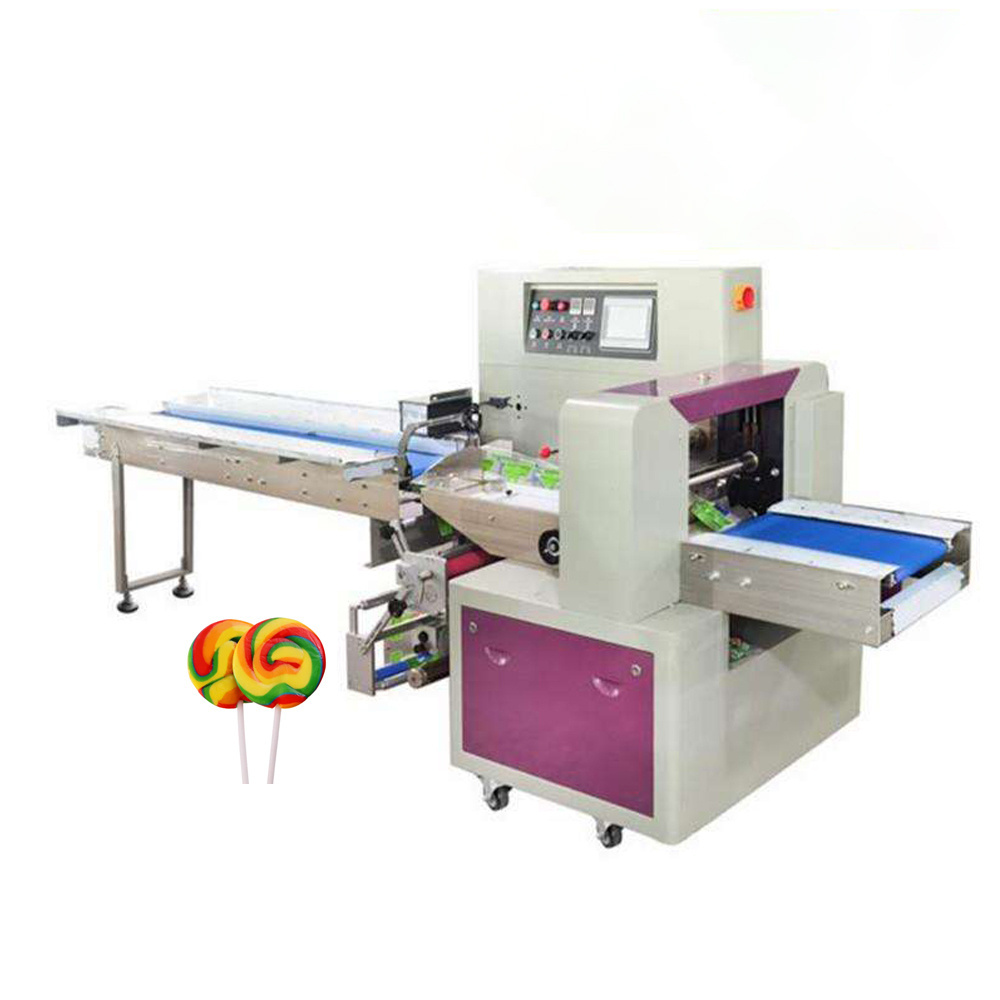 High Speed Flow Pack Small Cotton Soft Hard Lollipop Pillow Small Wrapping Packaging Machinery Candy Packing Machine