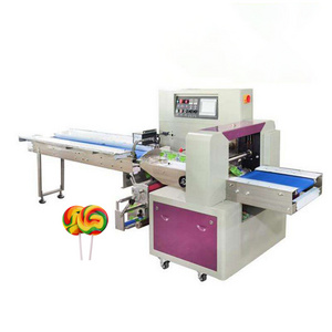 High Speed Flow Pack Small Cotton Soft Hard Lollipop Pillow Small Wrapping Packaging Machinery Candy Packing Machine