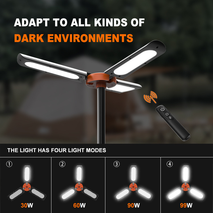 2023 Fashion New Dustproof Waterproof Camping Light High Quality Telescopic Tripod Led Light COB Camping Lamp