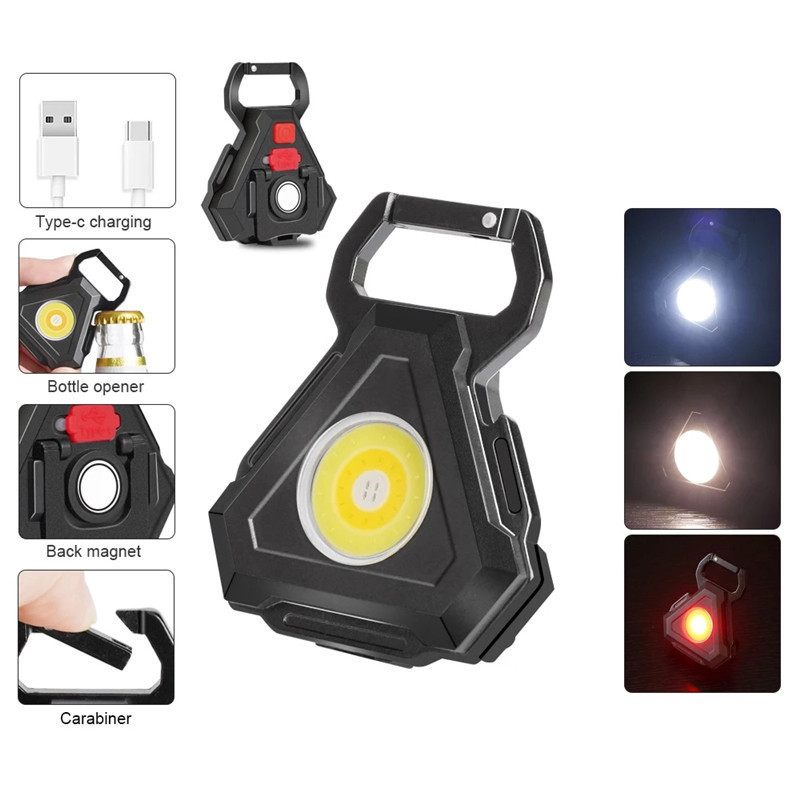 Factory Directly Super Bright Flashlight Keychain Flashlight Rechargeable Camping keychain flashlight with Strong Magnet