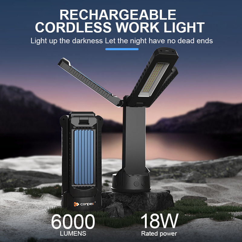 Conpex Portable Foldable Camping Light Superbright Outdoor Adjustable High Pole Tent Battery Camping Led Lamp