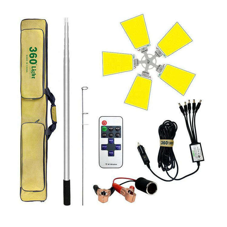 Brightness Big area Lighting DC 12V Outdoor Camp Lantern Telescopic Rod Portable LED Camping Light